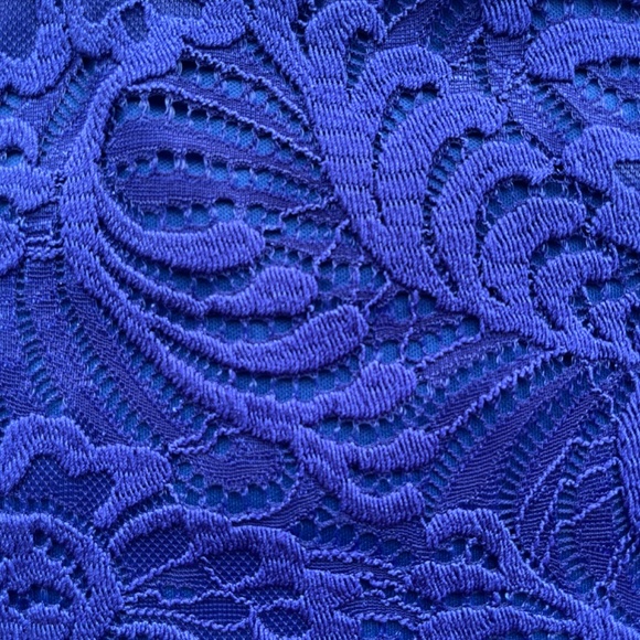 Royal Blue Lace Top with 3/4 Sleeves - Picture 2 of 10